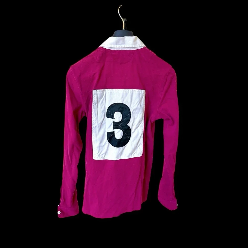 Polo Ralph Lauren RL Rugby Shirt Pink ‎ Womens Sz Large Preppy #3